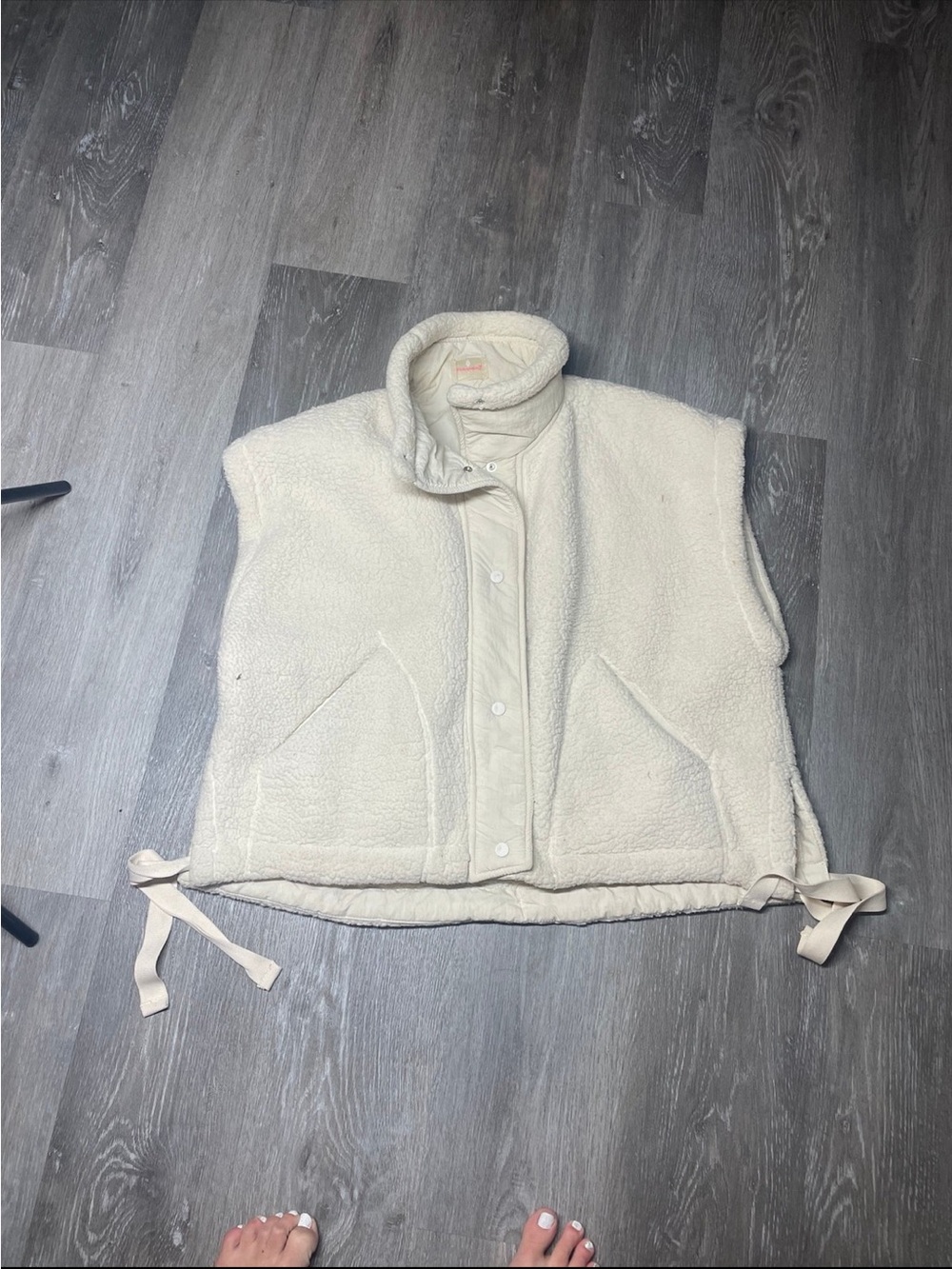 Free people small Women's Cream Sherpa Vest Jacket - Unbranded